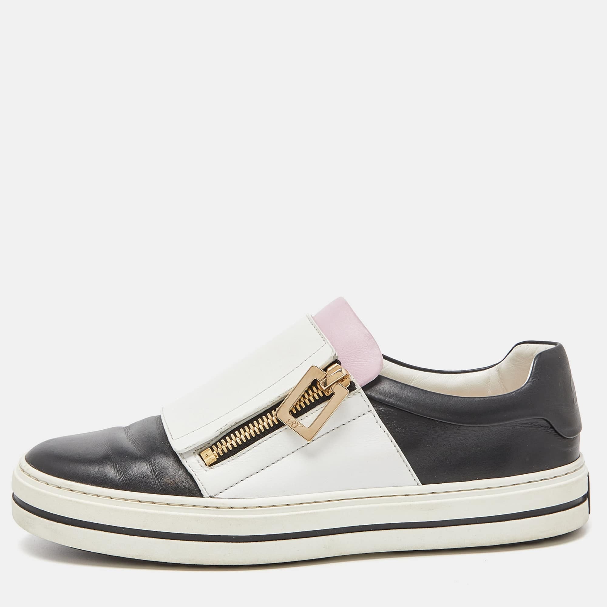 Roger Vivier Tricolor Leather Sneaky Viv Zip Sneakers