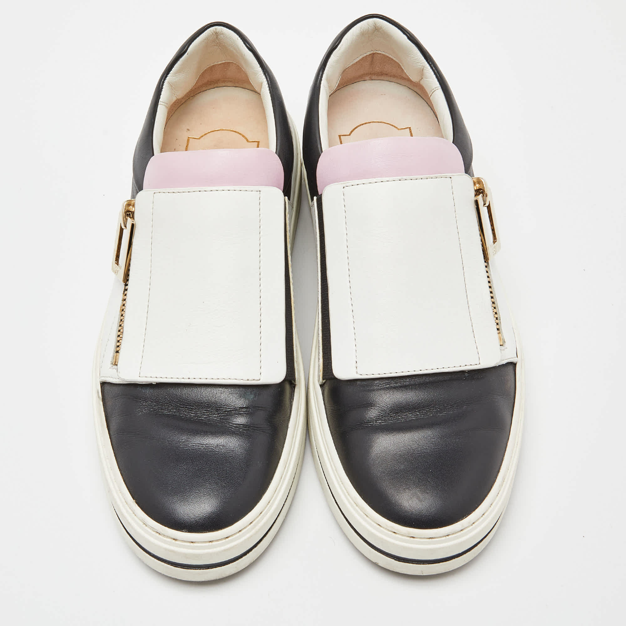 Roger Vivier Tricolor Leather Sneaky Viv Zip Sneakers