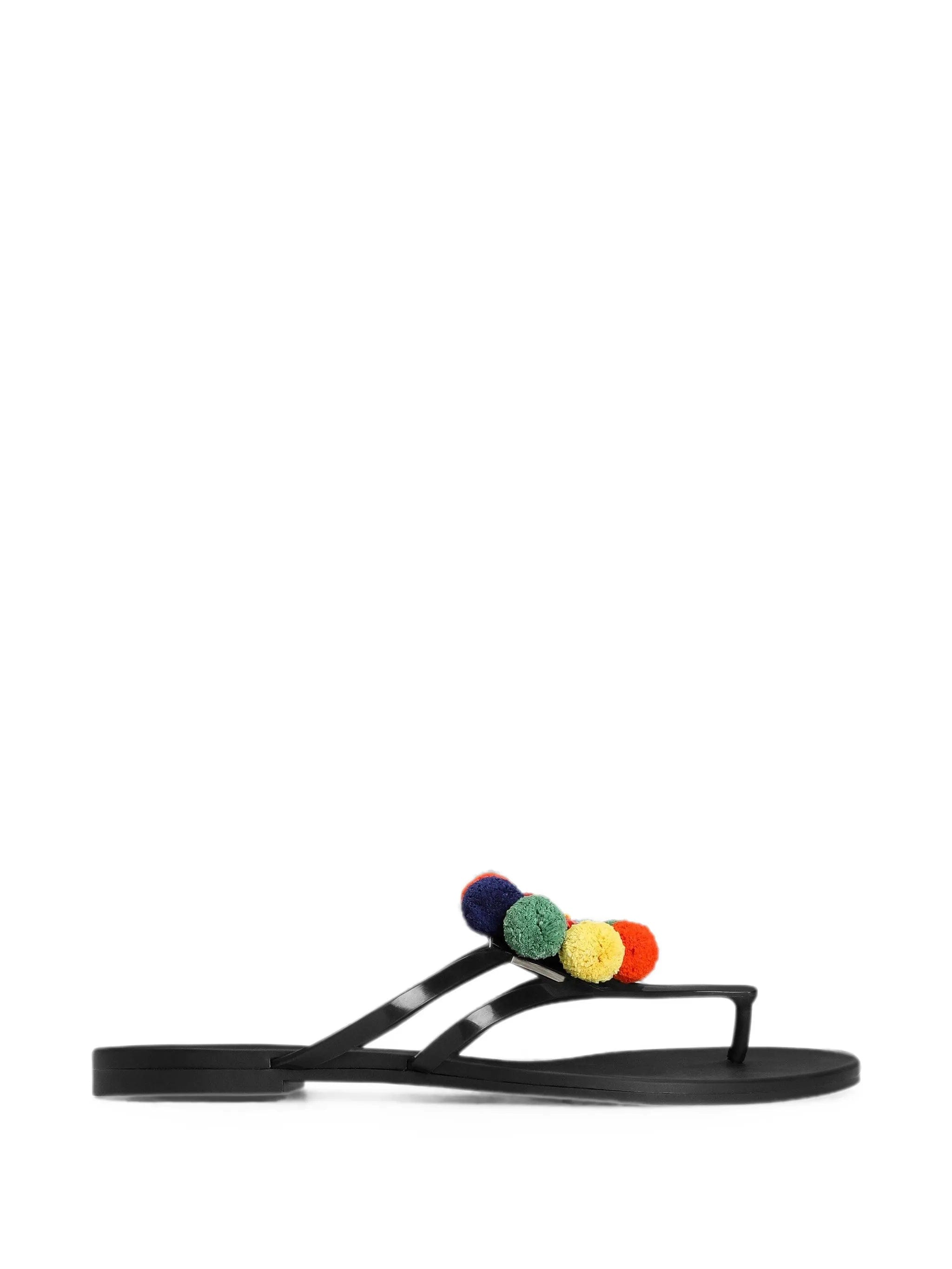Dolce & Gabbana rubber beachwear slides with pom - poms