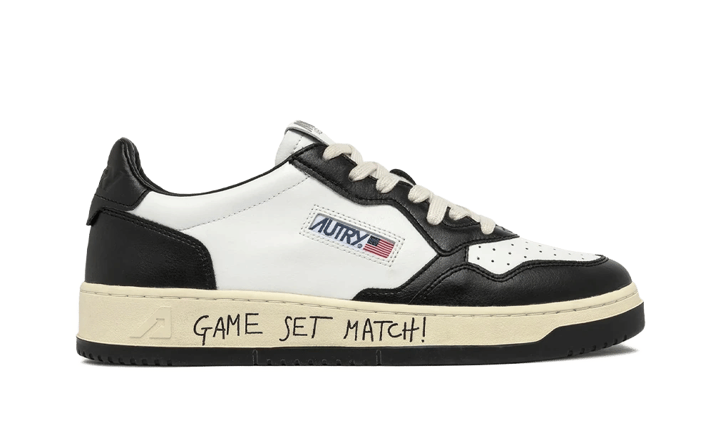 AUTRY Medalist Low Match Bicolor Leather White Black