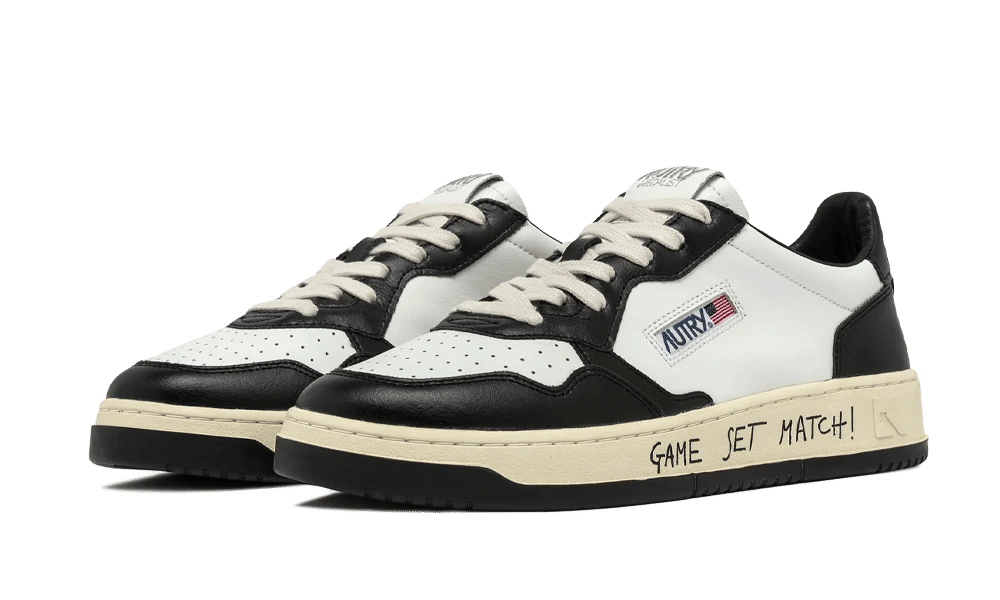 AUTRY Medalist Low Match Bicolor Leather White Black