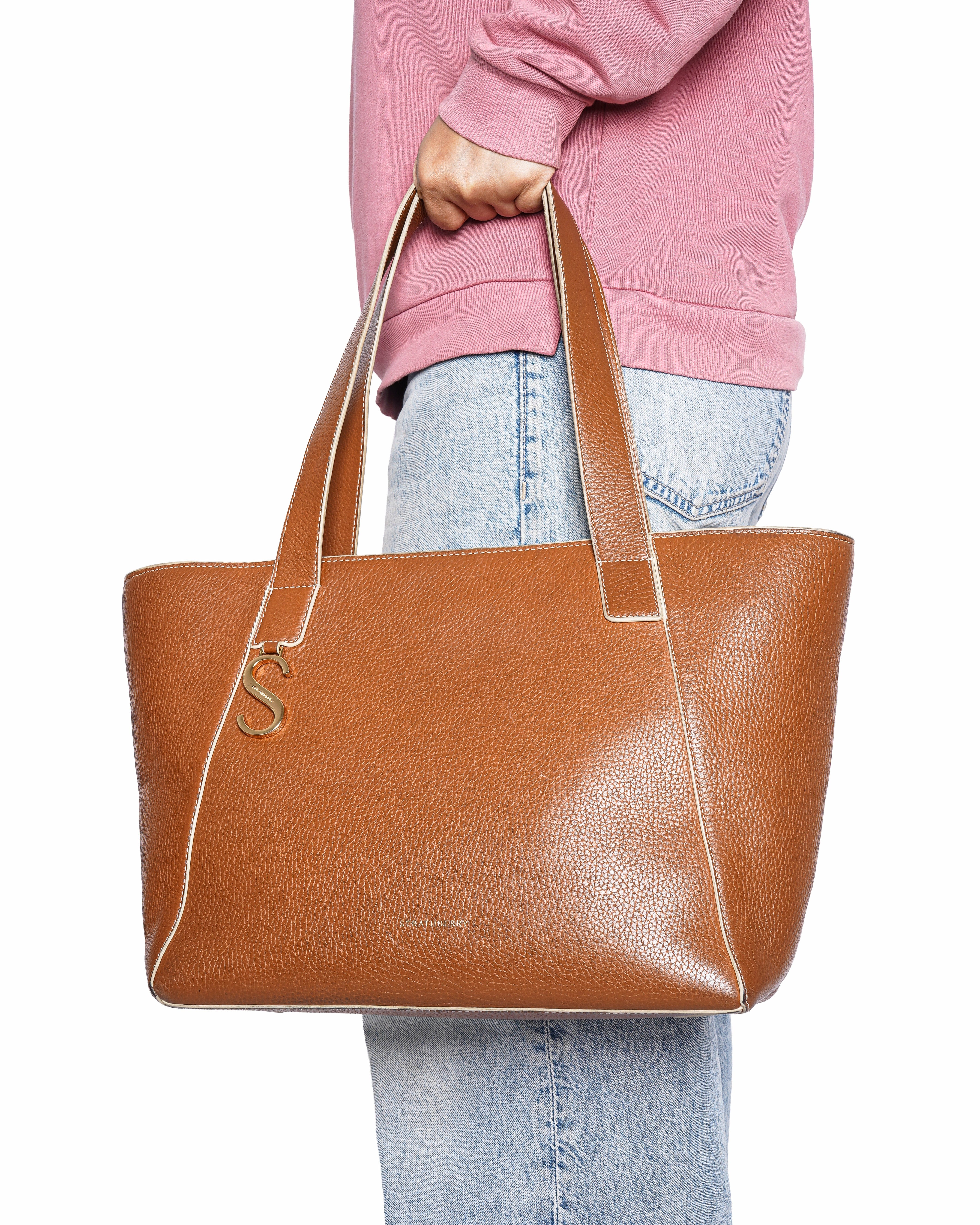 Strathberry Cabas Zip Grain Leather Tote Bag