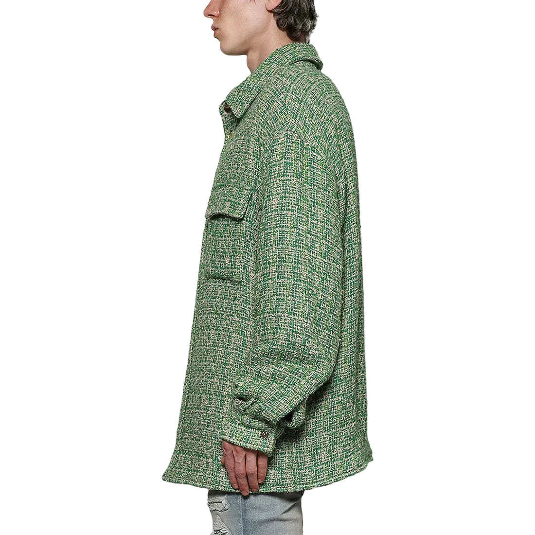 Amiri Boucle Padded Overshirt Green