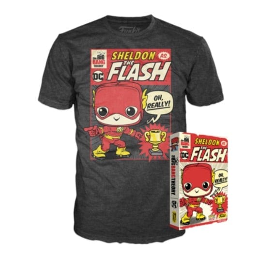 Funko Pop! Sheldon as The Flash T-Shirt XL, Sealed - 2019 Summer Convention Exclusive Vinyl Figure