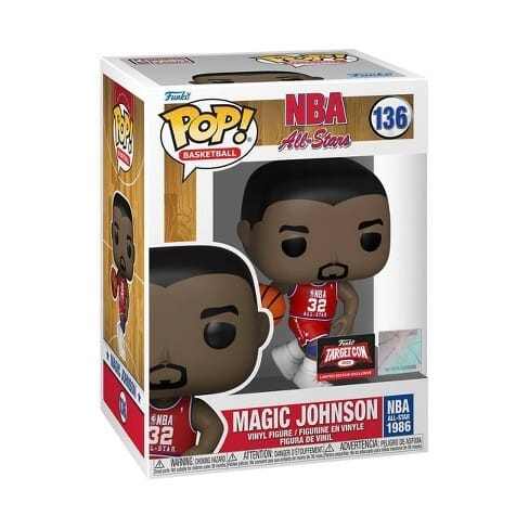 Funko NBA All - Stars Basketball Magic Johnson (Red) Exclusive Funko Pop! #136