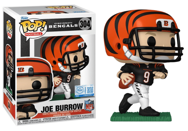 Funko Pop! Joe Burrow, Cincinnati Bengals, NFL 304 Vinyl Figure in PopShield Protector