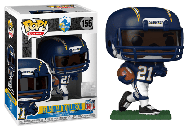 Funko Pop! LaDainian Tomlinson, Los Angeles Chargers, NFL 155 Vinyl Figure in PopShield Protector