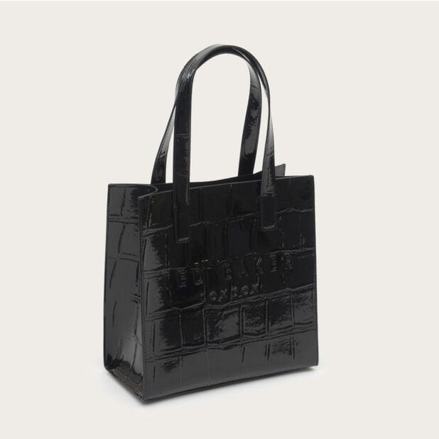 Ted Baker Reptcon Croc Effect Small Icon Bag Jet - Black