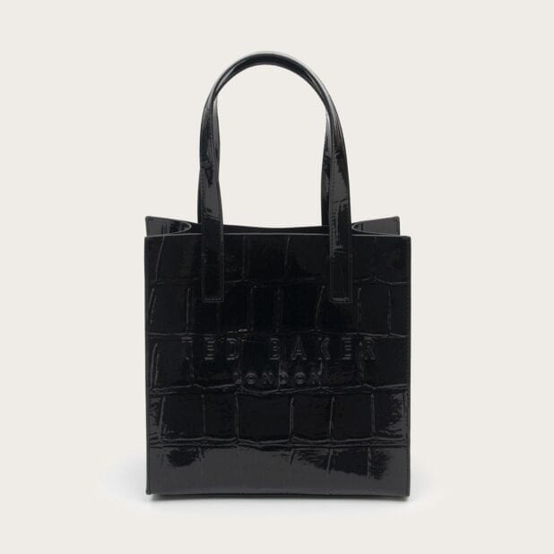 Ted Baker Reptcon Croc Effect Small Icon Bag Jet - Black