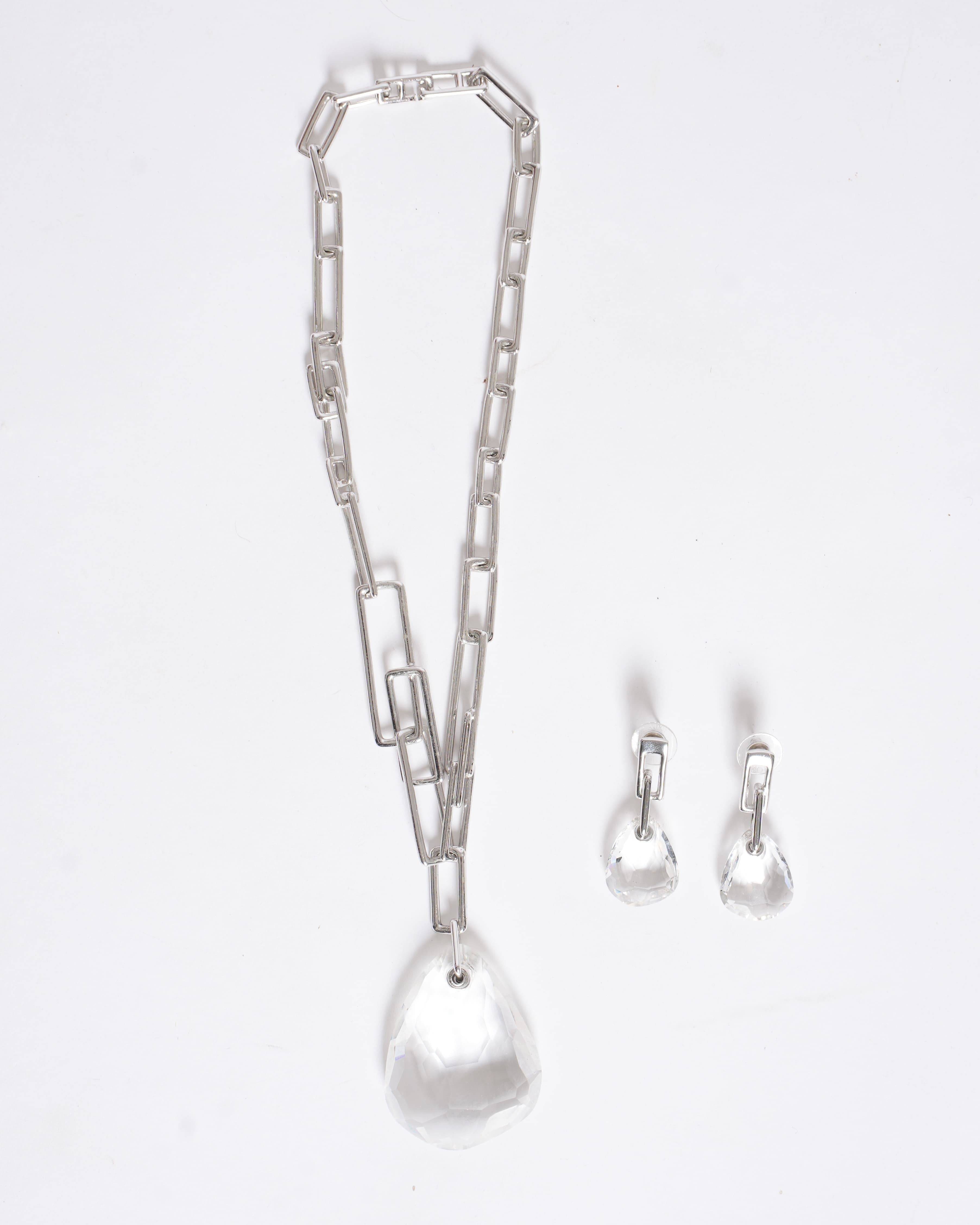 Swarovski Necklace with a Large Crystal Pendant