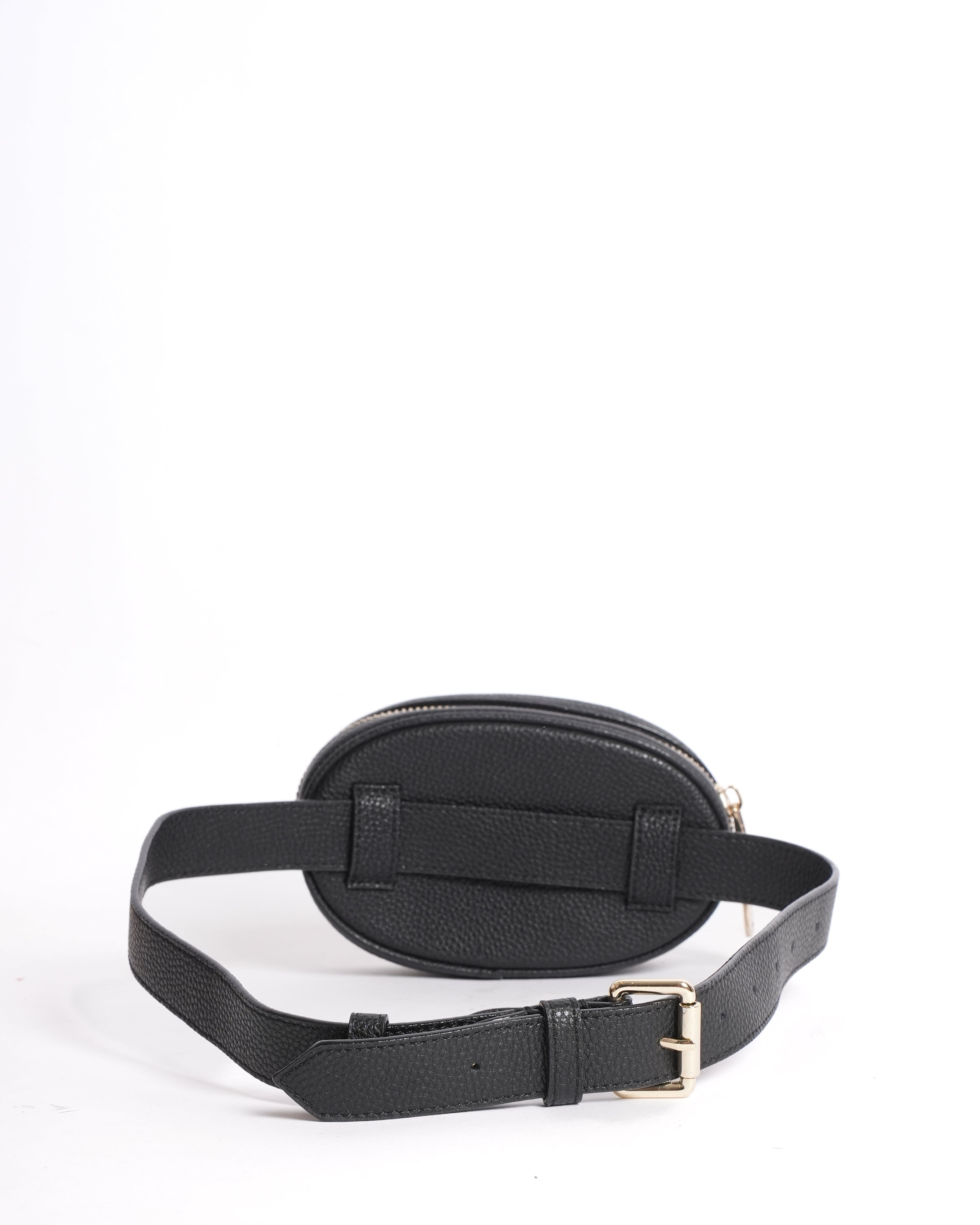 Balmain New Balmain Black Leather Waist Belt Bag