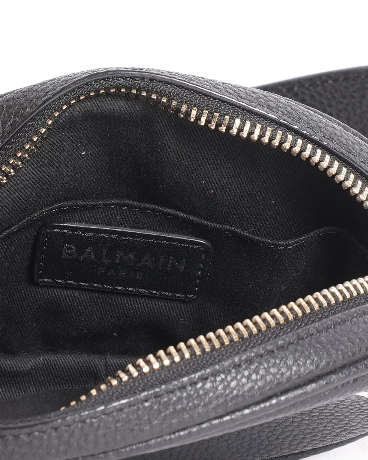 Balmain New Balmain Black Leather Waist Belt Bag