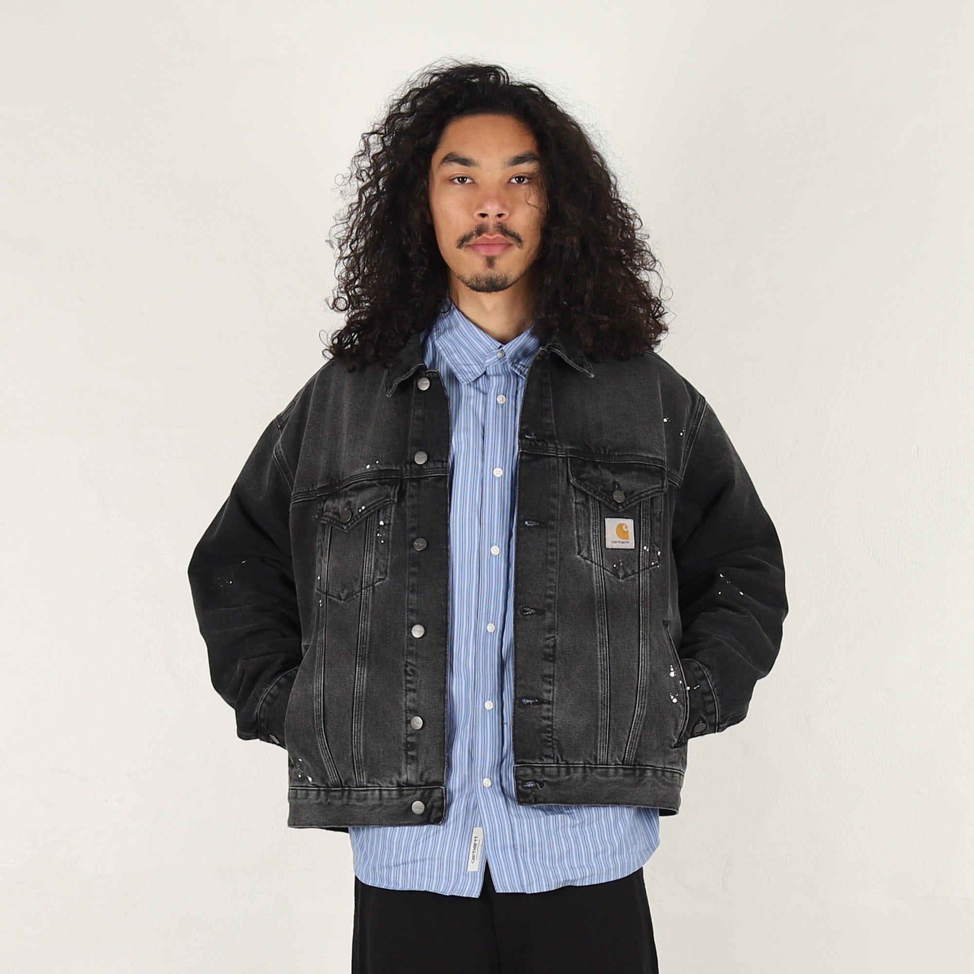 Carhartt Wip Helston Jacket - Black destroy wash