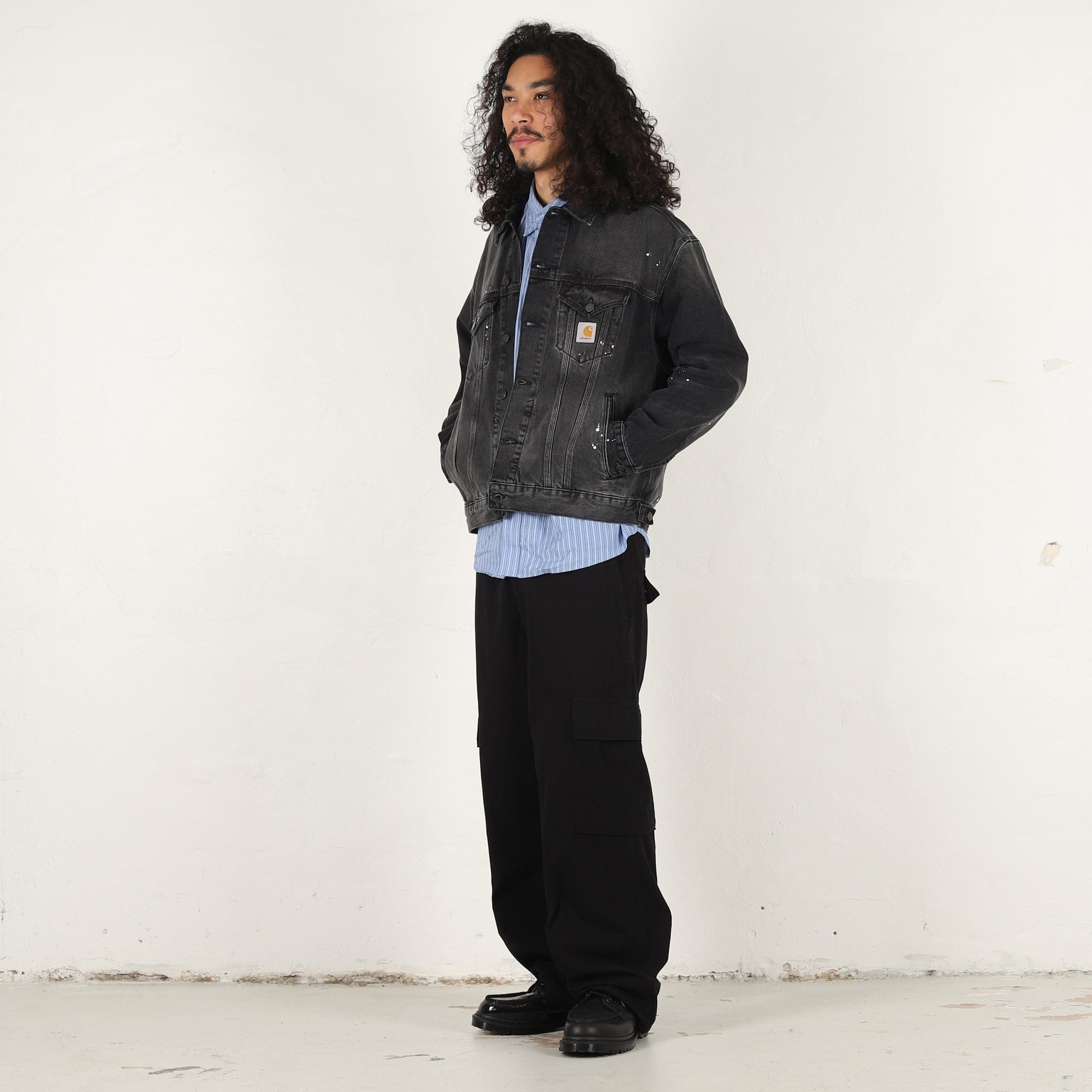 Carhartt Wip Helston Jacket - Black destroy wash
