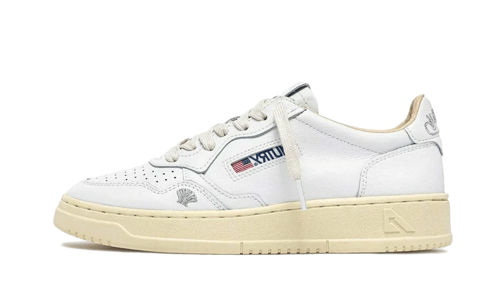 AUTRY Medalist Low Leather Shell White Silver