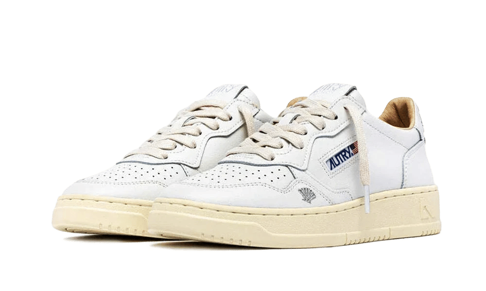 AUTRY Medalist Low Leather Shell White Silver