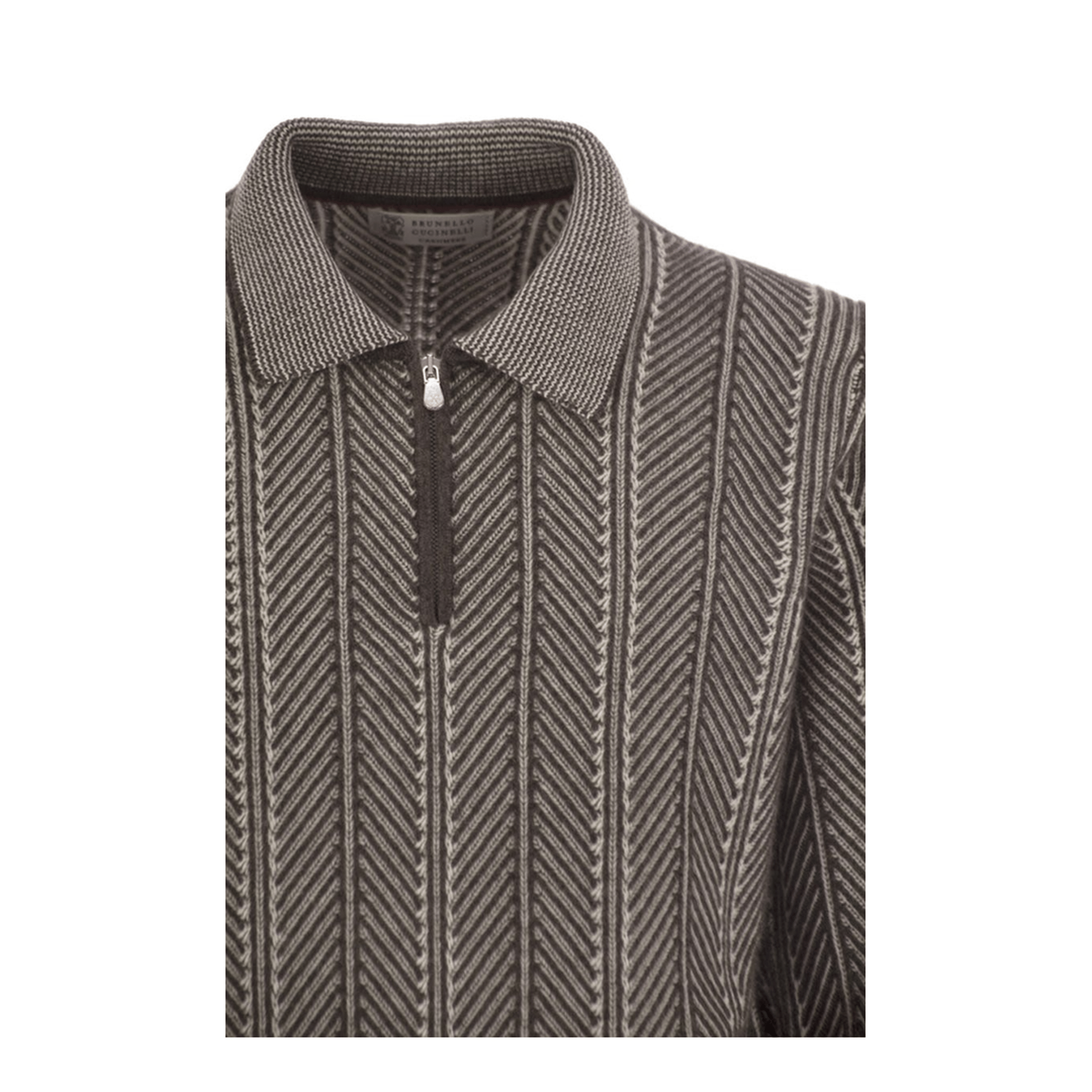 Brunello Cucinelli Vanisé Chevron Cashmere Sweater