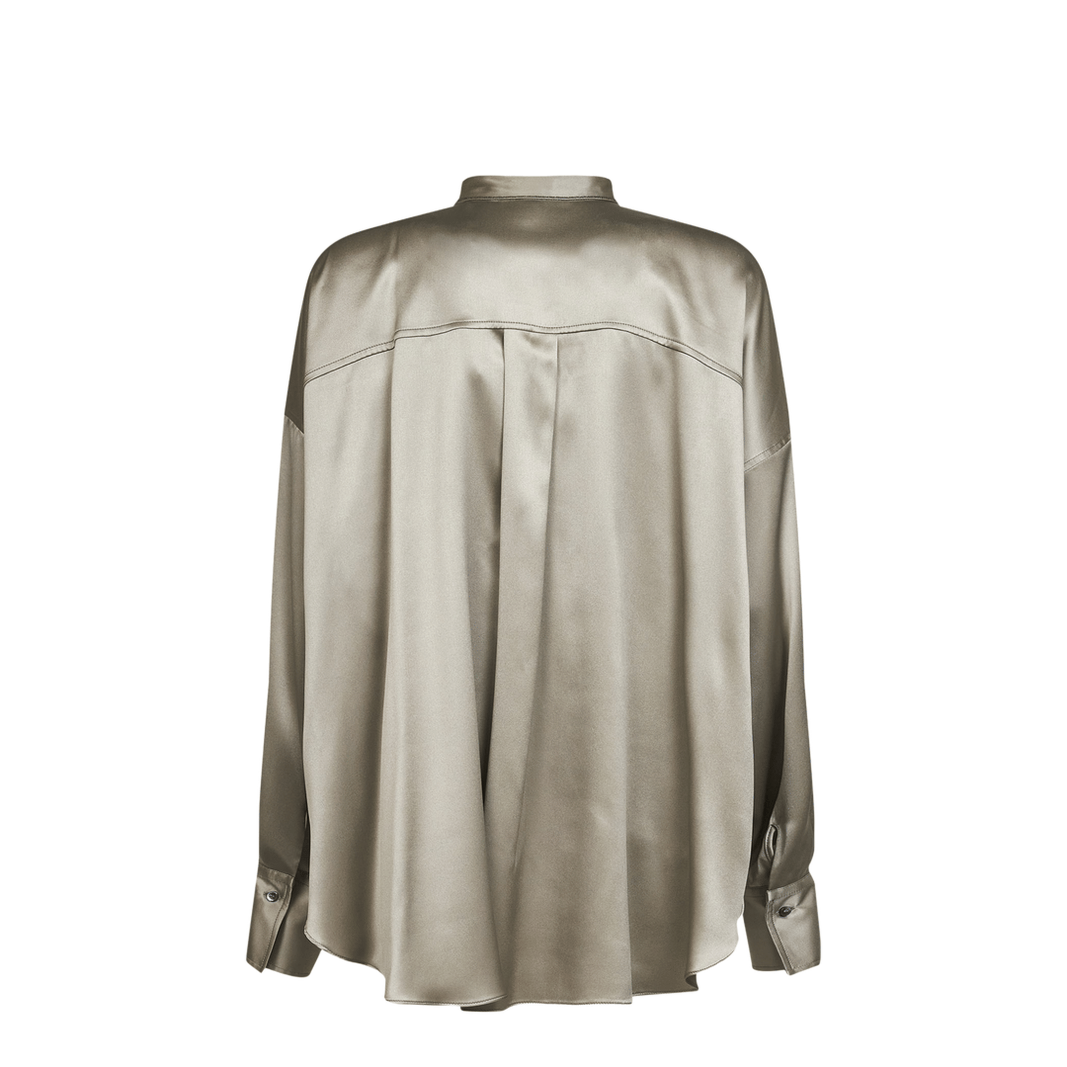 Brunello Cucinelli Monili Mandarin - Collar Shirt Green
