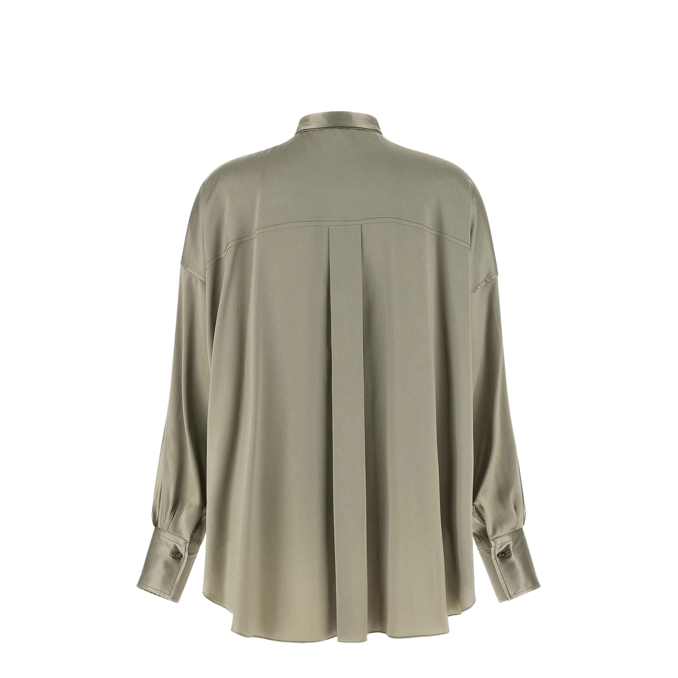 Brunello Cucinelli Monili Mandarin - Collar Shirt Green
