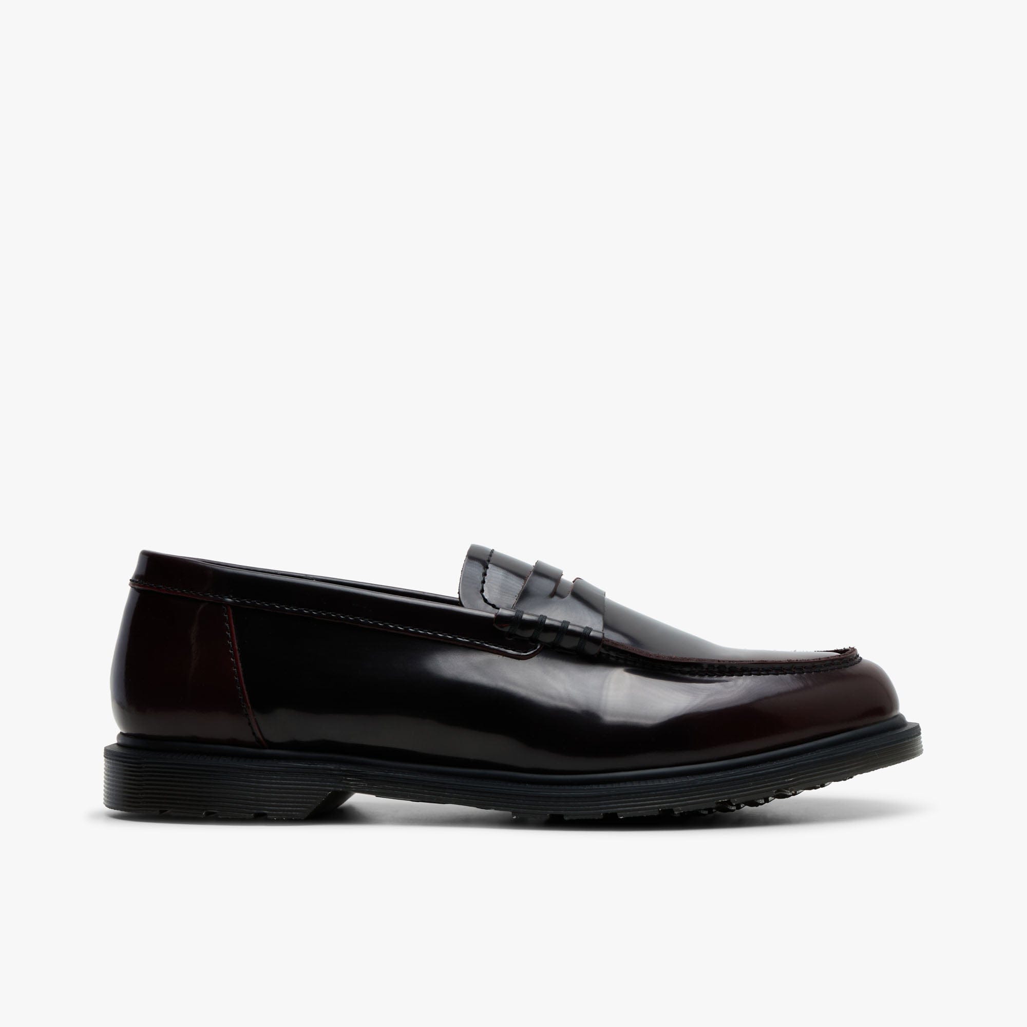 Dr. Martens Mayfare Rub Off Leather Penny Loafers / Cherry Red Arcadia