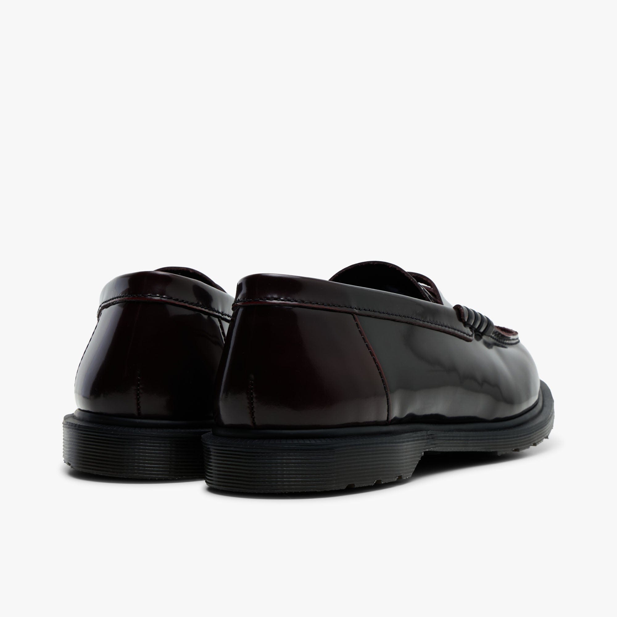 Dr. Martens Mayfare Rub Off Leather Penny Loafers / Cherry Red Arcadia
