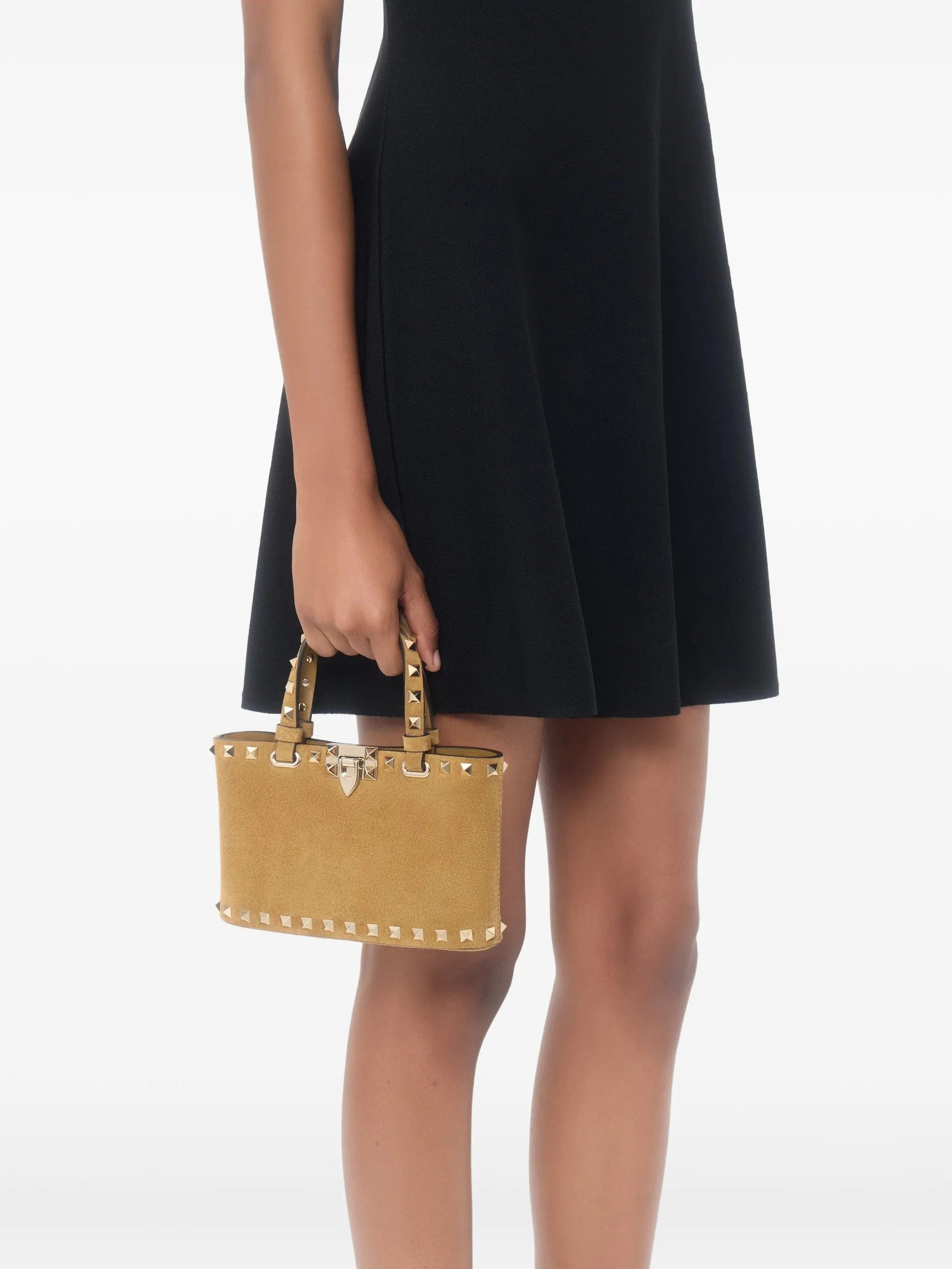 Valentino Garavani Rockstud mini suede shopping bag