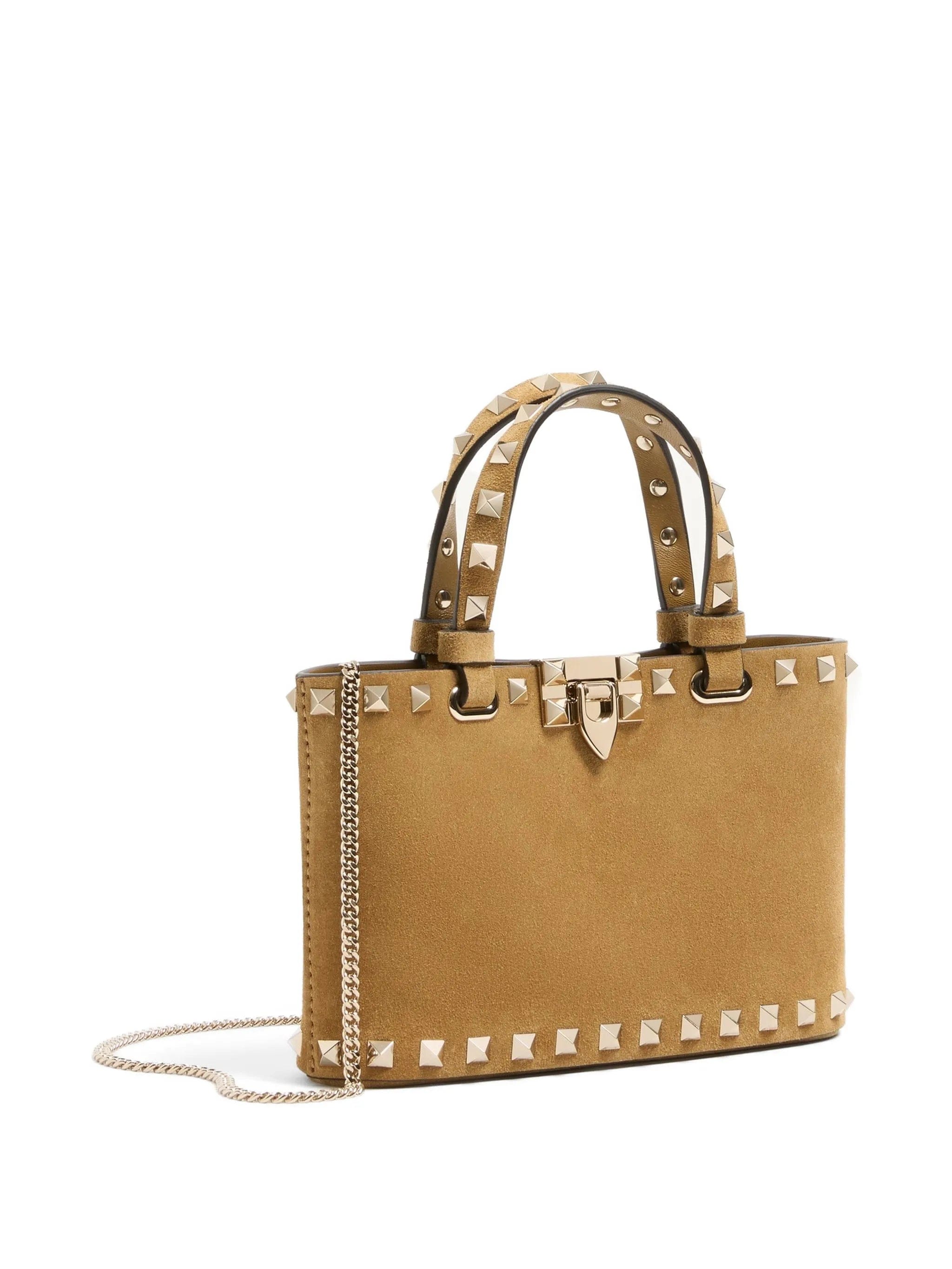 Valentino Garavani Rockstud mini suede shopping bag