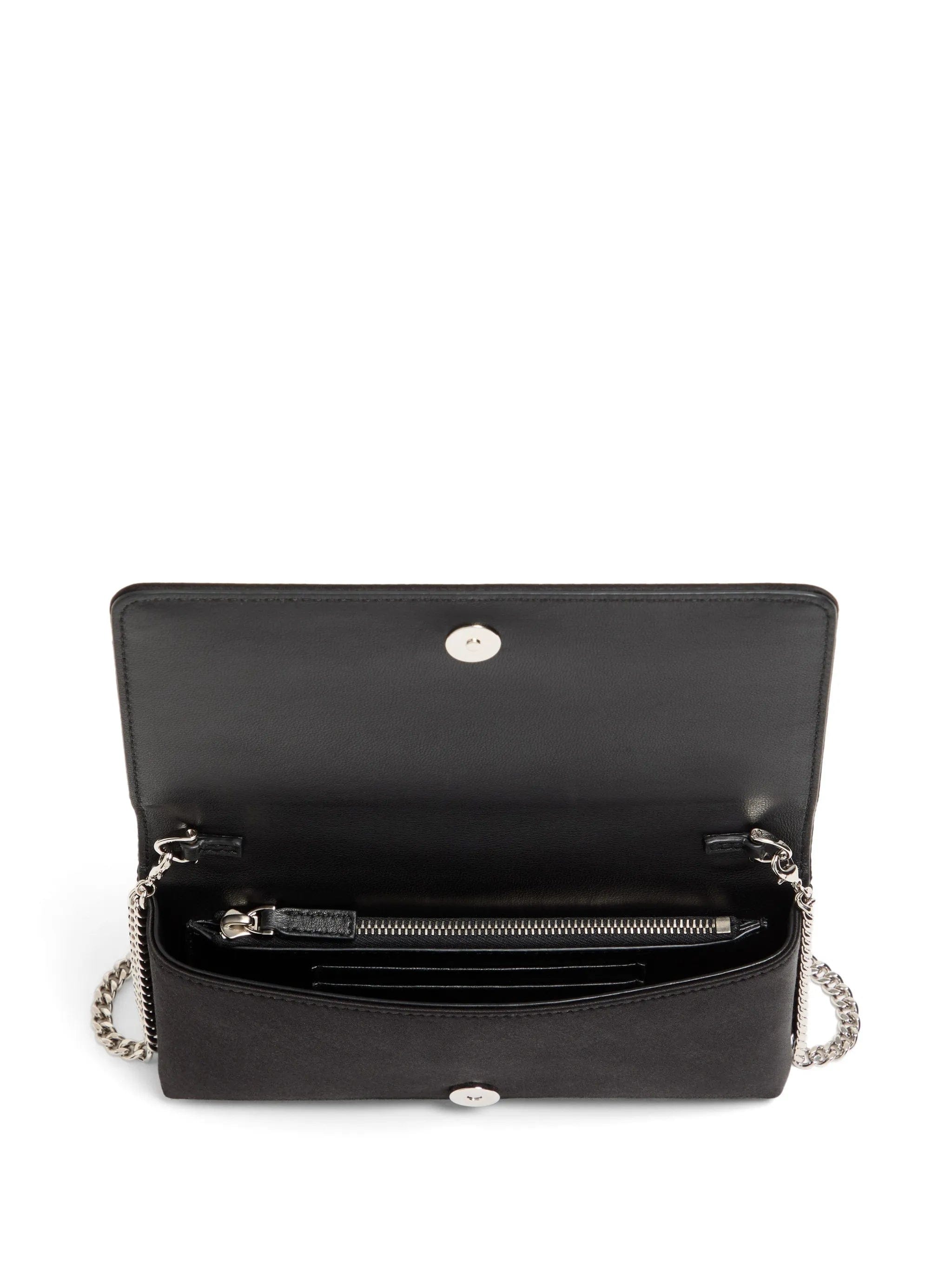 Valentino Garavani Vlogo Signature chain wallet in satin with jewel logo