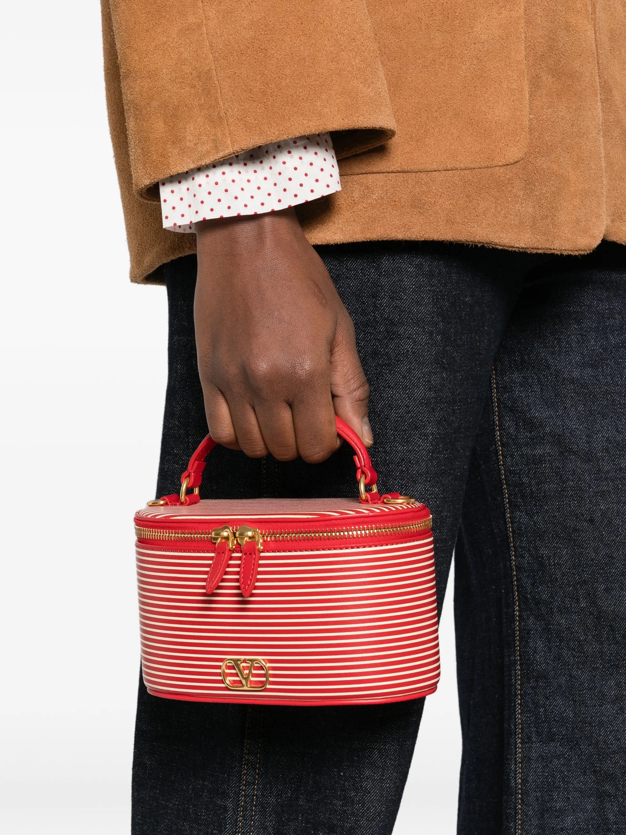 Valentino Garavani striped logo vanity bag
