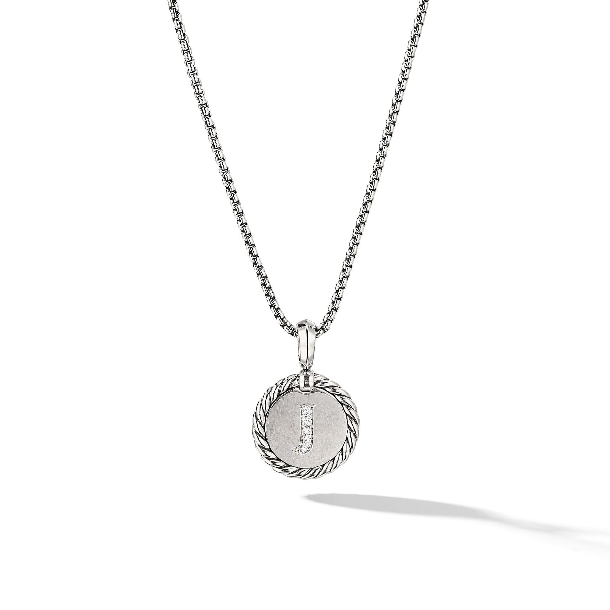 David Yurman Initial Charm Necklace with Diamonds - N14521DSSADI18J