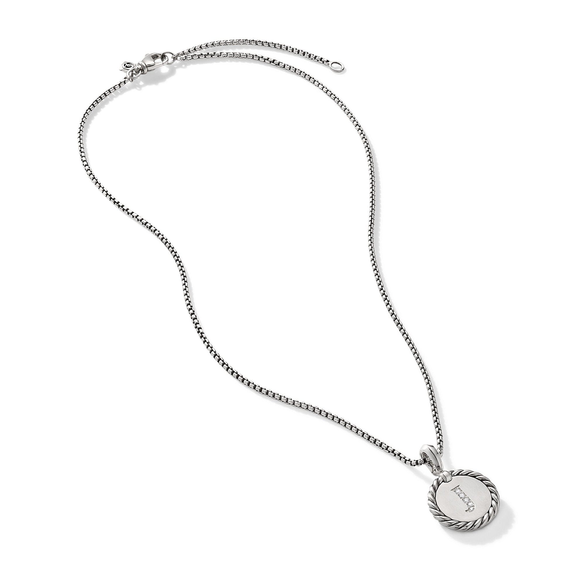 David Yurman Initial Charm Necklace with Diamonds - N14521DSSADI18J