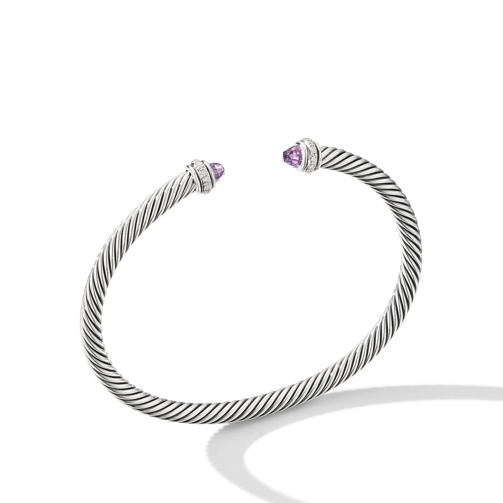 David Yurman Cable Classic Bracelet with Amethyst and Diamonds - B14711DSSAAMDIM