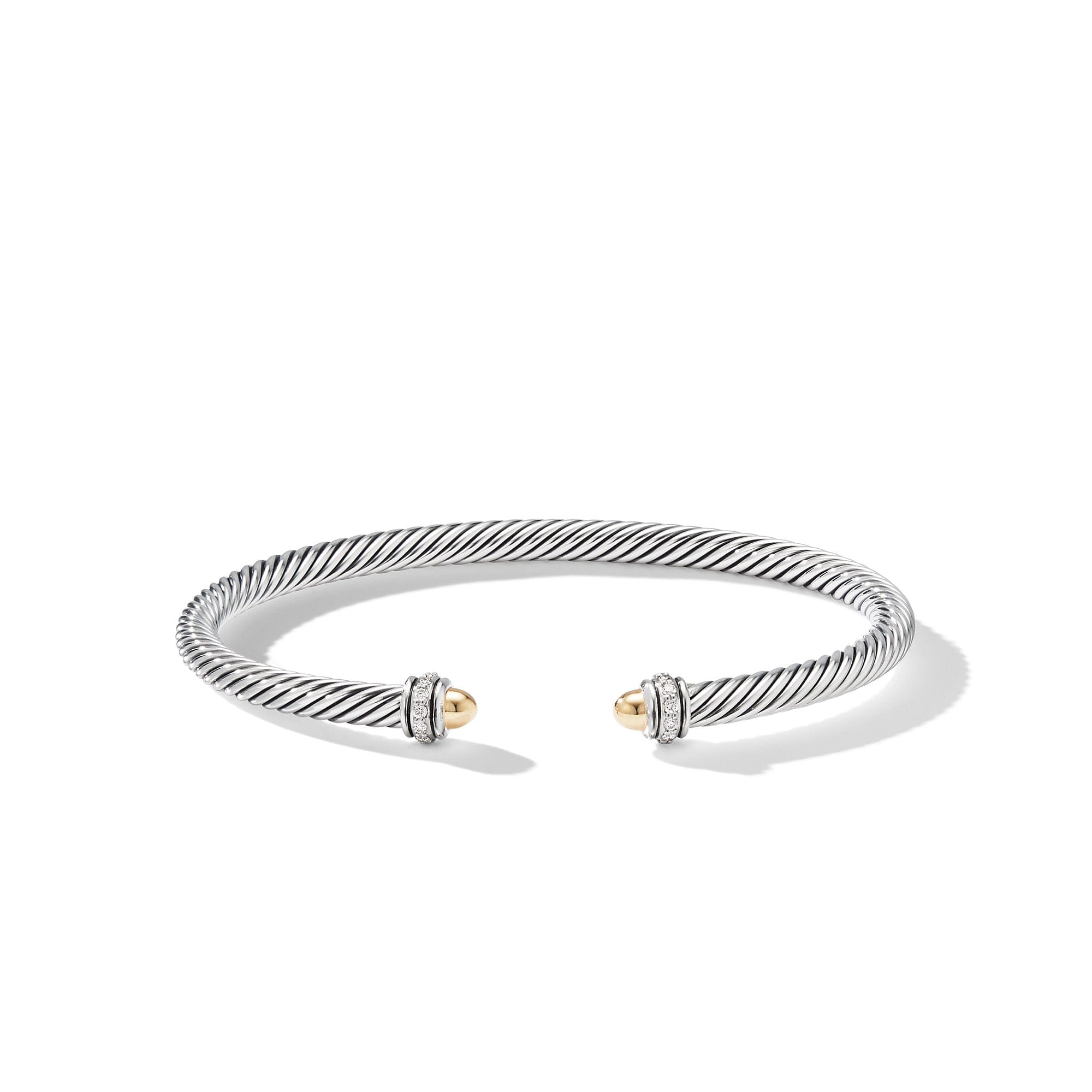 David Yurman Cable Classic Bracelet with 18k Yellow Gold Domes and Diamonds - B14711DS8AGGDIM