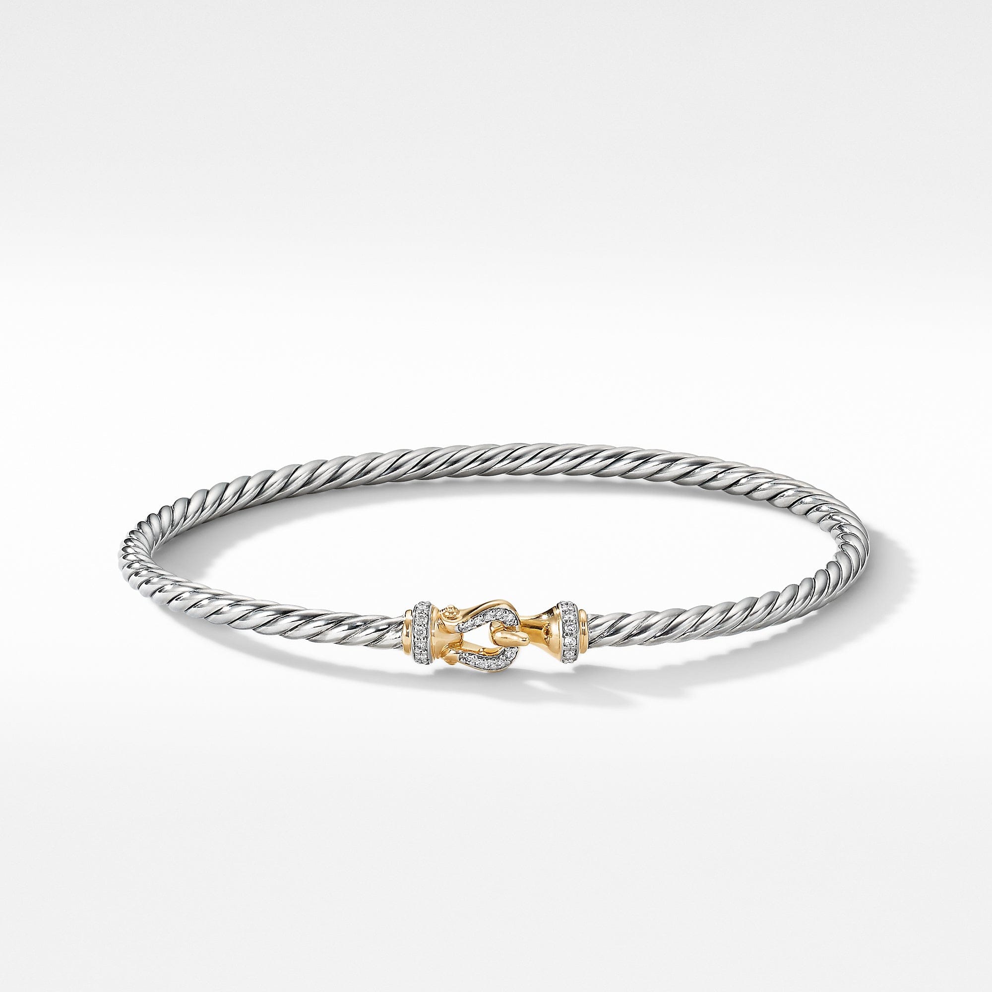 David Yurman Cable Buckle Collection Bracelet with 18k Gold and Diamonds - B16841DS8ADI