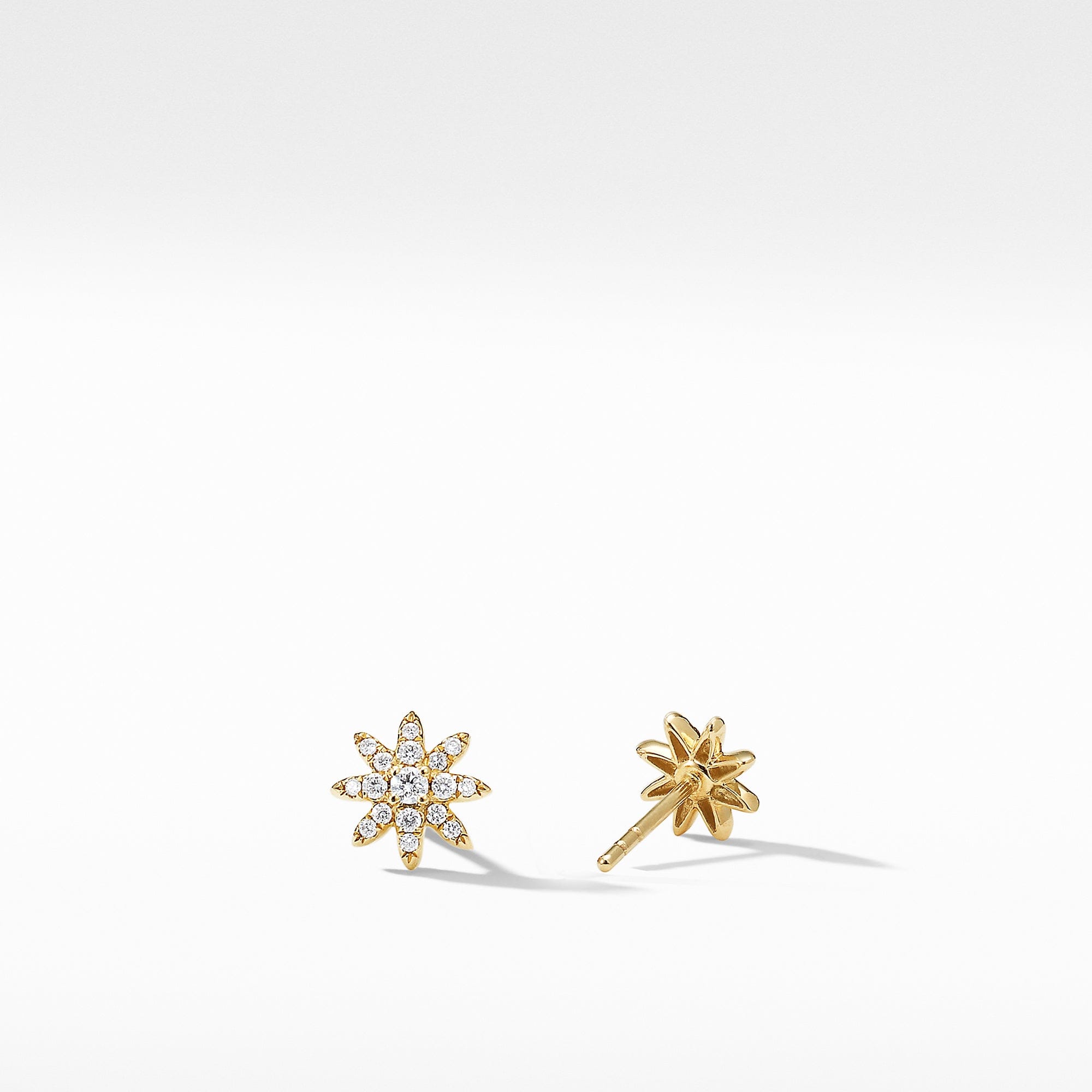 David Yurman Petite Starburst Stud Earrings in 18k Gold with Pave Diamonds - E16431D88ADI
