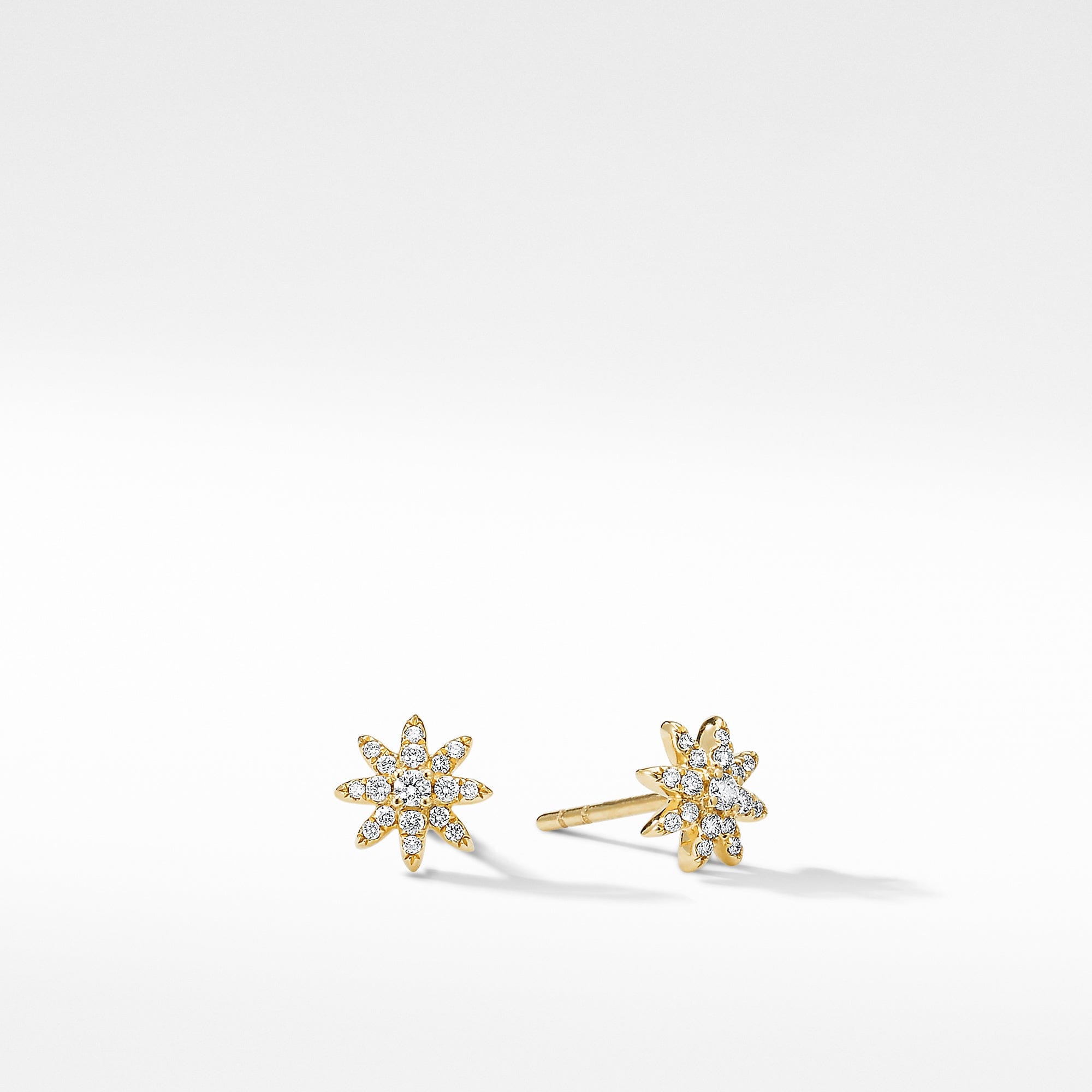 David Yurman Petite Starburst Stud Earrings in 18k Gold with Pave Diamonds - E16431D88ADI