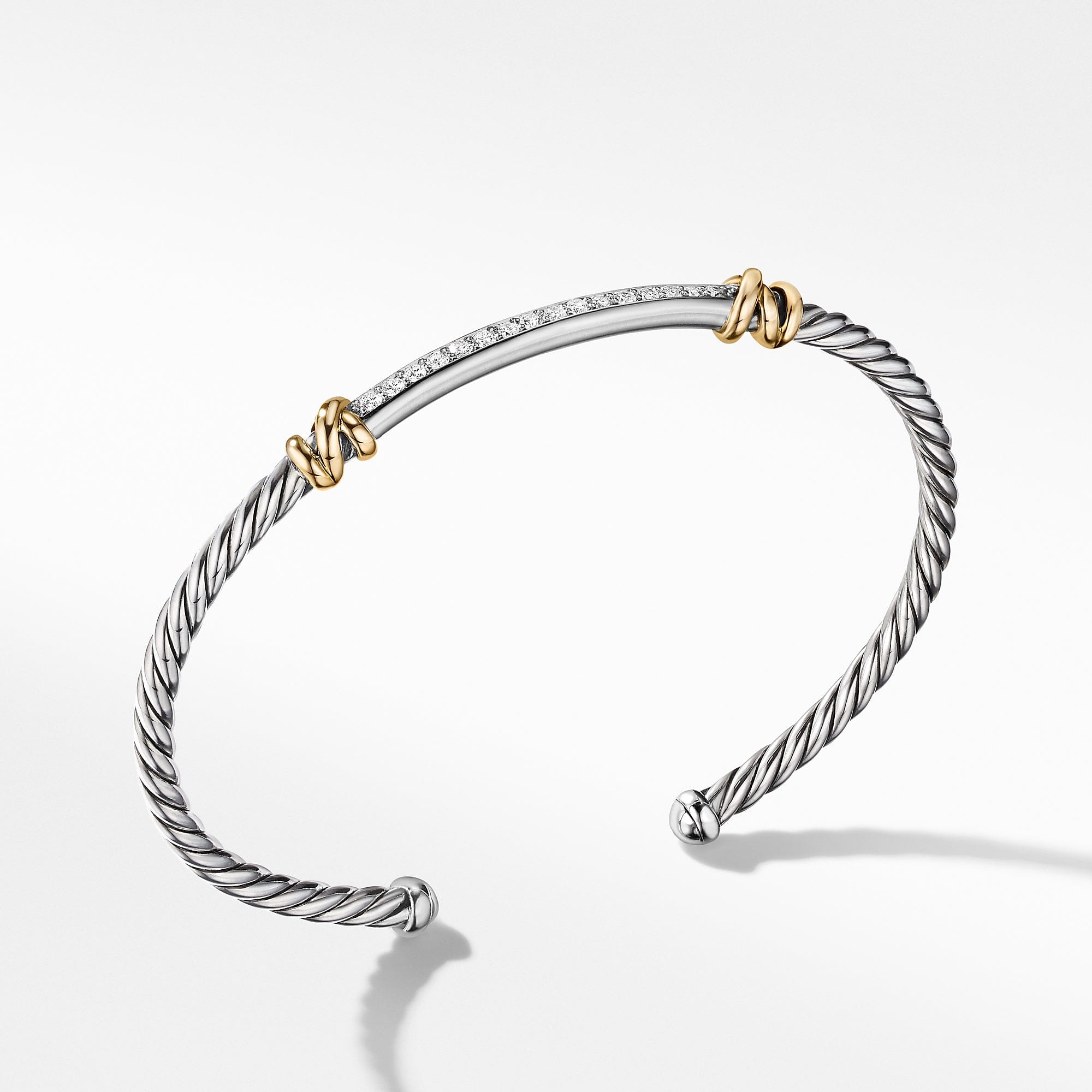David Yurman Petite Helena Two Station Wrap Bracelet with 18k Yellow Gold and Diamonds - B16569DS8ADI