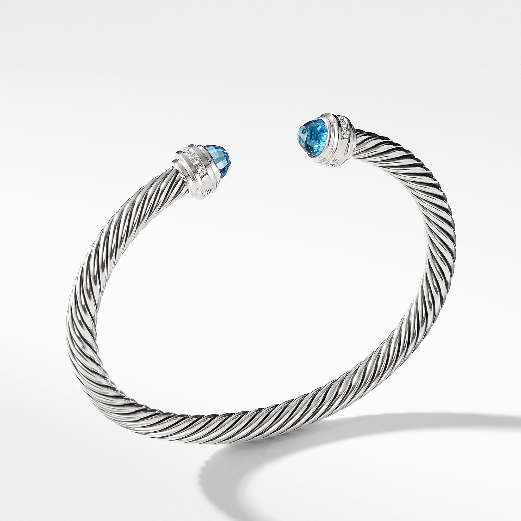 David Yurman Cable Classics Collection® Bracelet with Blue Topaz and Diamonds - B04182 SSABTDIM