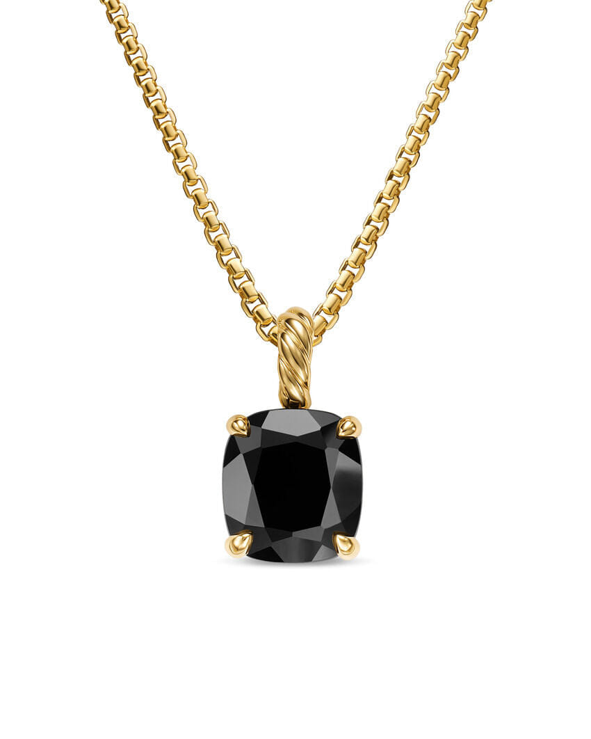 David Yurman Marbella Pendant in 18K Yellow Gold with Black Onyx, 12 mm