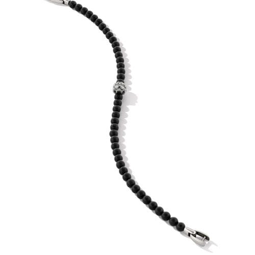 David Yurman Momento Mori Skull Bracelet in Sterling Silver with Black Onyx and Pavé Diamonds