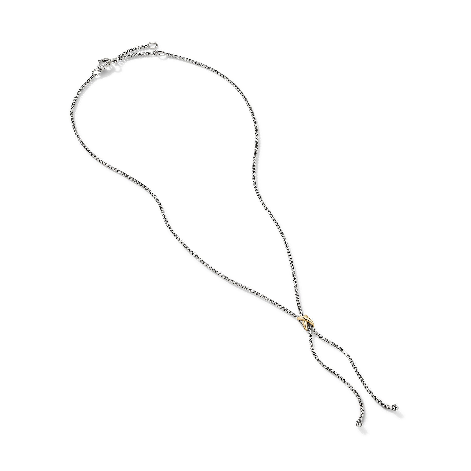 David Yurman Petite x Lariat Y Necklace with 18K Yellow Gold