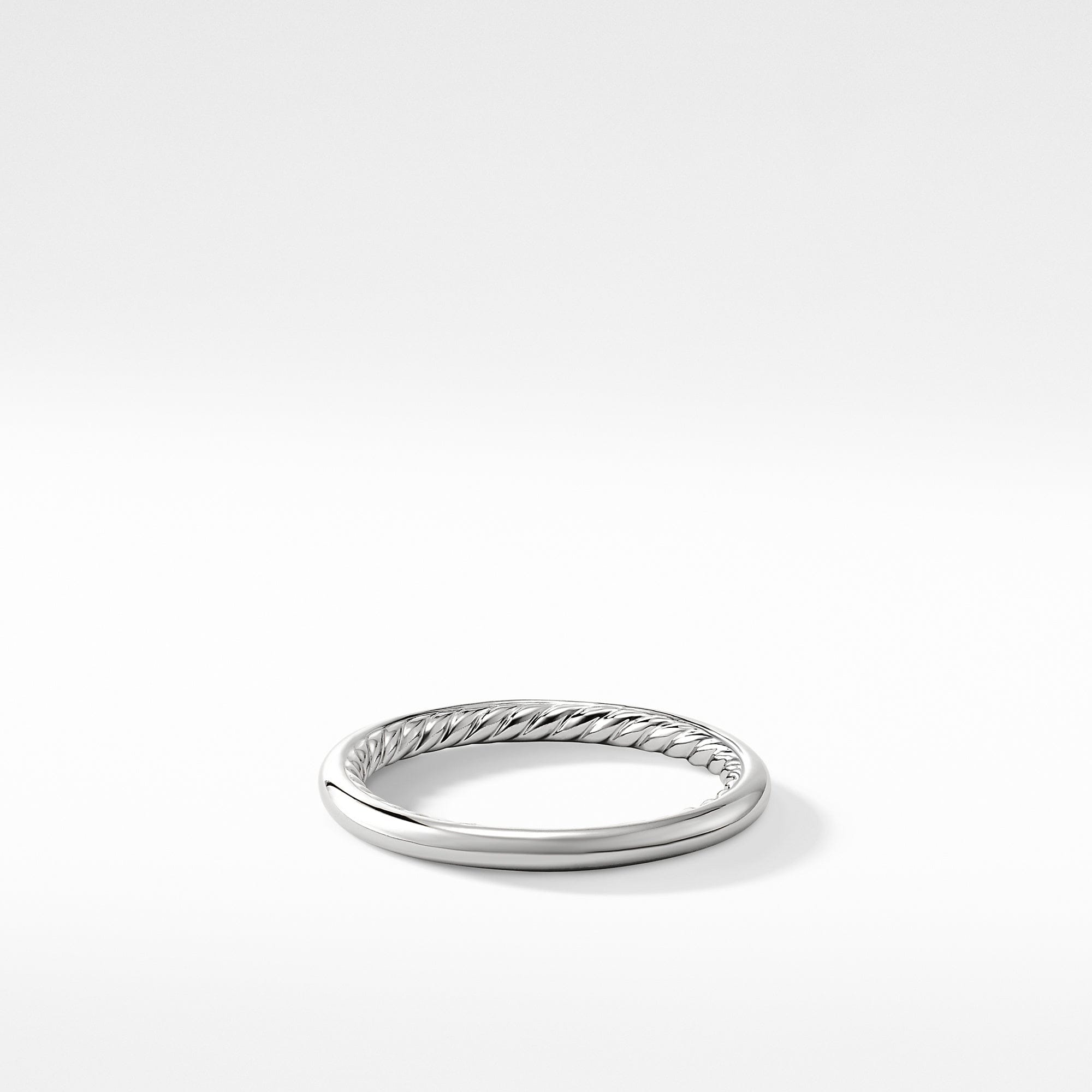 David Yurman Smooth 2 mm Band Ring in Platinum, Size 7