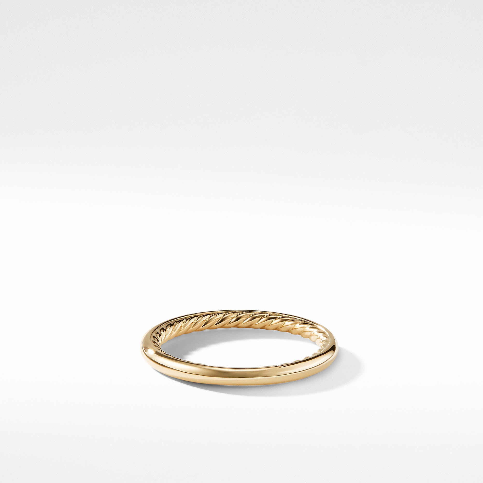 David Yurman Smooth 2 mm Band Ring in 18K Yellow Gold, Size 6