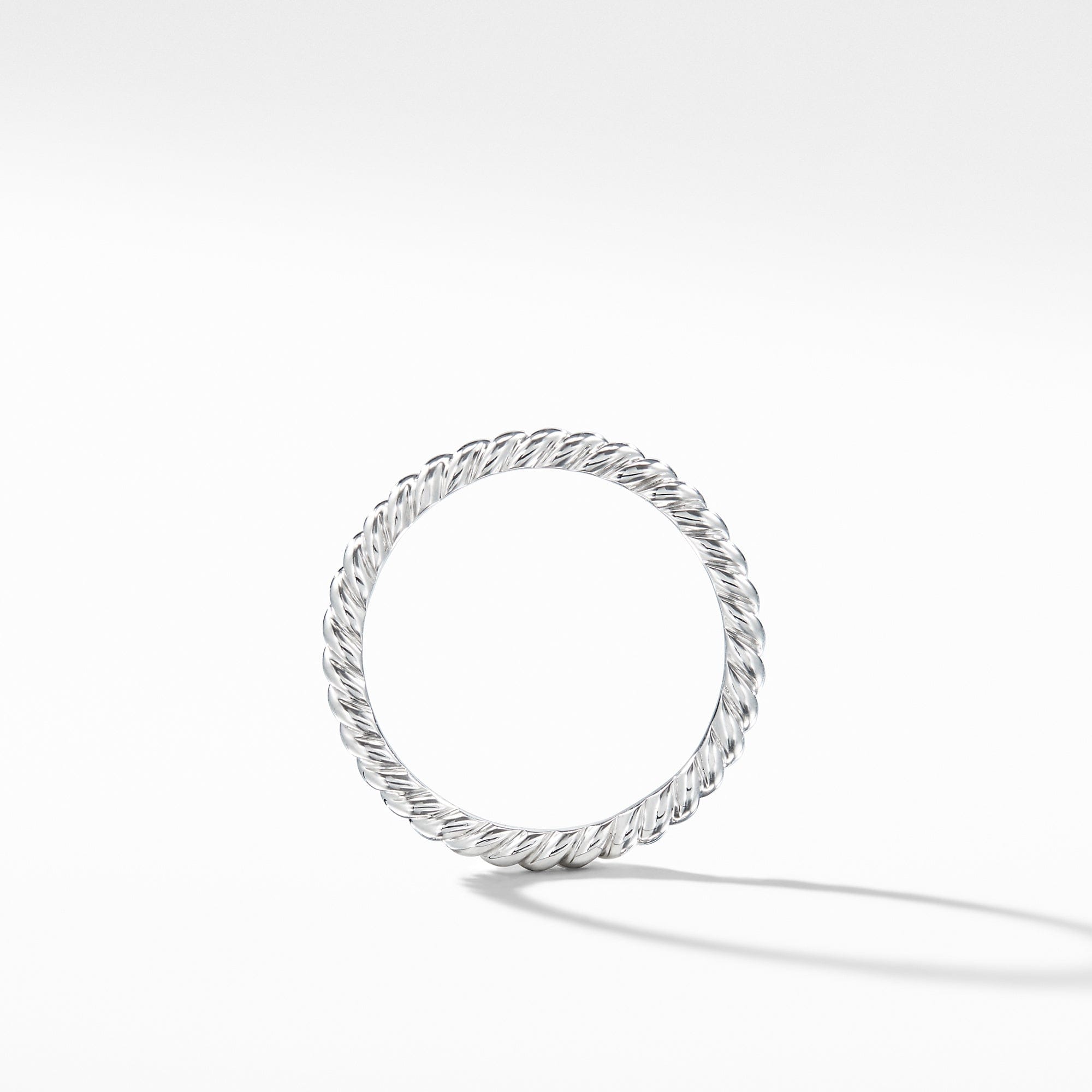 David Yurman Cable 2 mm Band Ring in Platinum, Size 7
