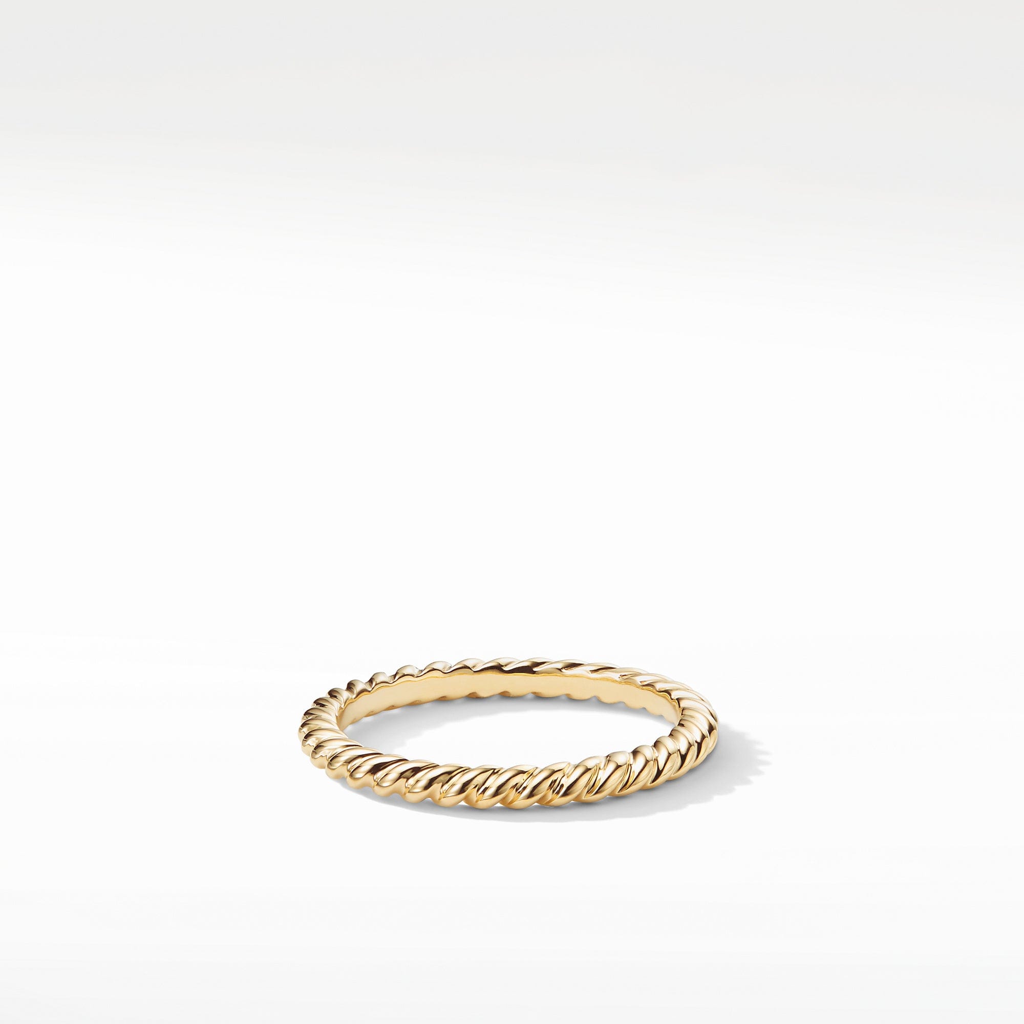 David Yurman Cable 2 mm Band Ring in 18K Yellow Gold, Size 7