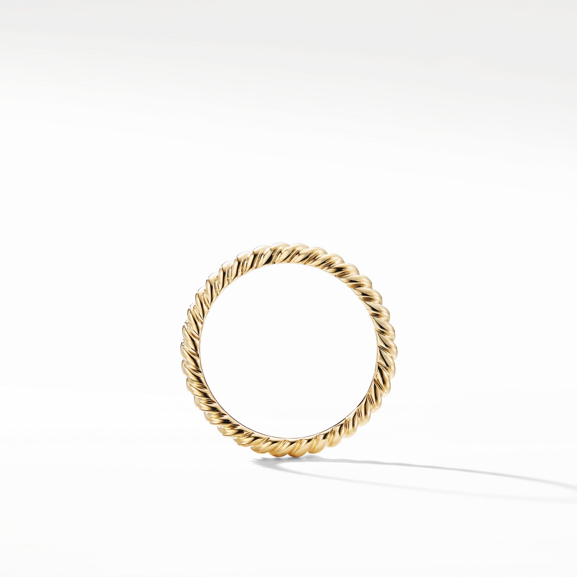 David Yurman Cable 2 mm Band Ring in 18K Yellow Gold, Size 7