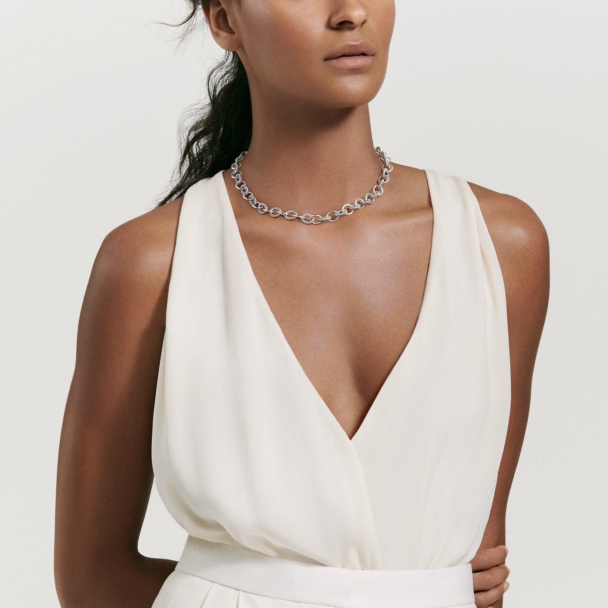 David Yurman Oval Medium Link Necklace, 17.2" Length