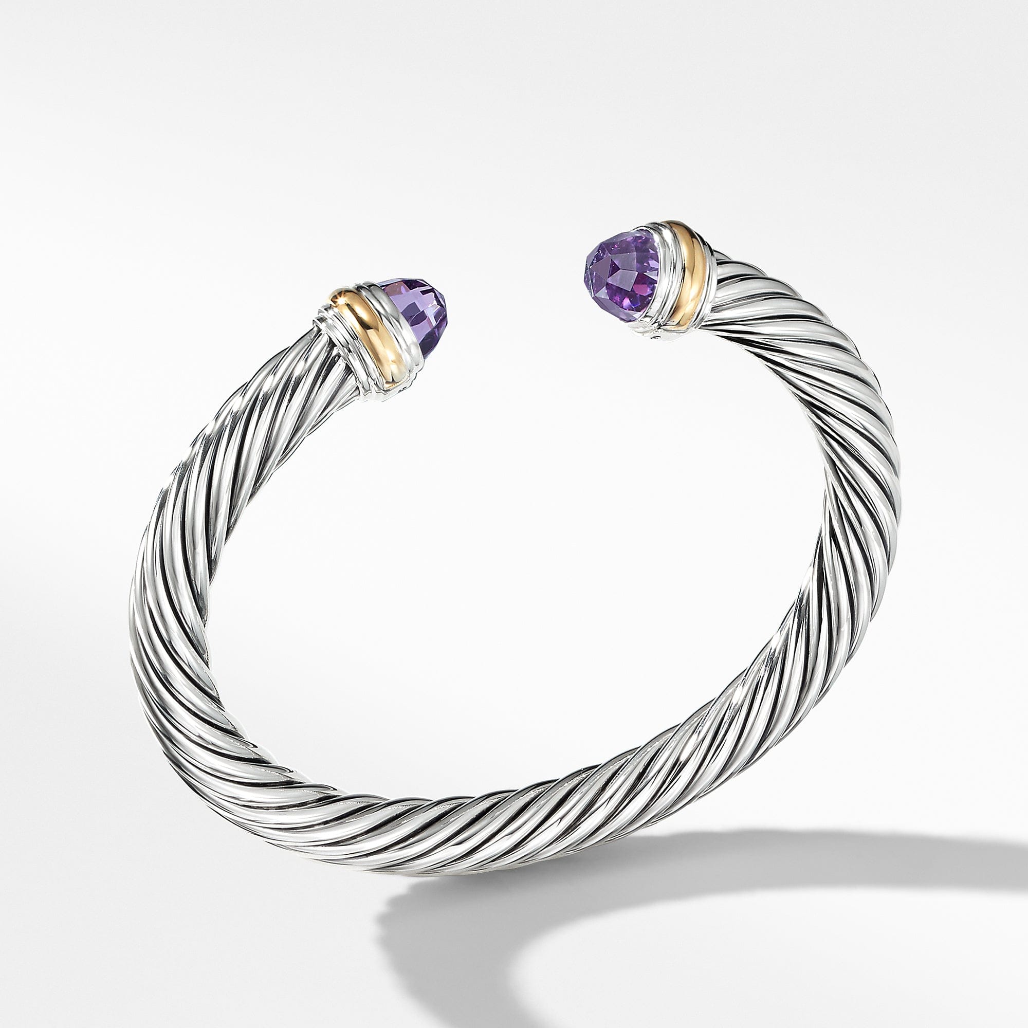 David Yurman Bracelet with Amethyst and 14K Gold, Size Medium