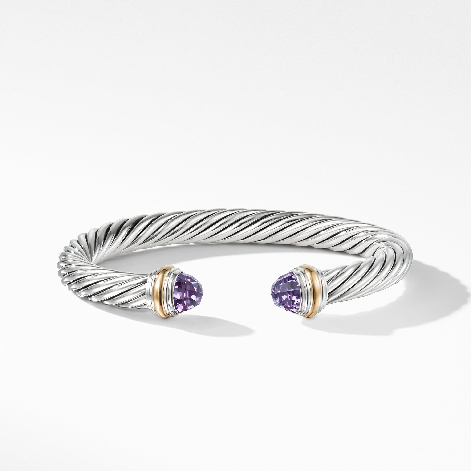 David Yurman Bracelet with Amethyst and 14K Gold, Size Medium