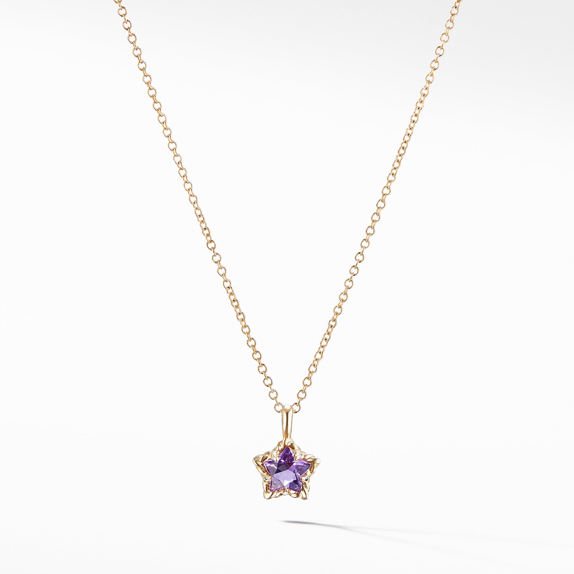 David Yurman Cable Collectibles® Kids Star Charm Necklace with Amethyst in 18K Gold